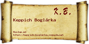 Keppich Boglárka névjegykártya